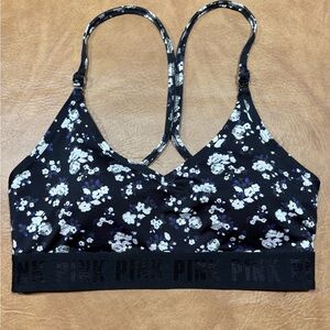 Black and White Flowered Lightly Lined Bra. Never worn!